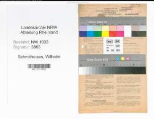 Entnazifizierung Wilhelm Schmithuisen , geb. 03.01.1891 (Polizeimeister)