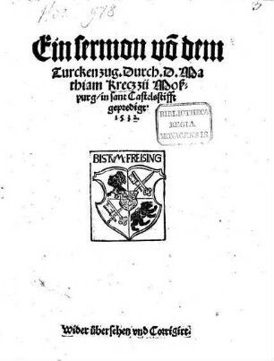 Ein sermon vo[n] dem Turcken zug