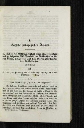 Ueber die Nothwendigkeit einer eingreifendern und gesteigerten Wirksamkeit der Volksschulen für das Leben, hergeleitet aus den Bildungszuständen der Volksklassen : (Fortsetzung)