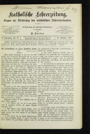 ¬Die¬ Volksschule im alten Hochstift Fulda : (Schluß)