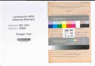 Entnazifizierung Paul Krueger, geb. 28.04.1909 (Polizeibeamter)