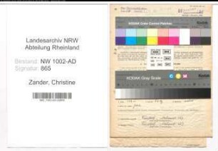 Entnazifizierung Christine Zander, geb. 06.06.1891 (Angest.)