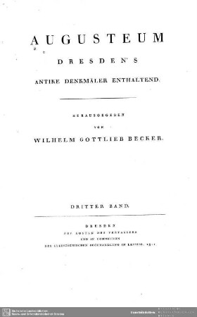 3: Augusteum : Dresdens antike Denkmäler enthaltend