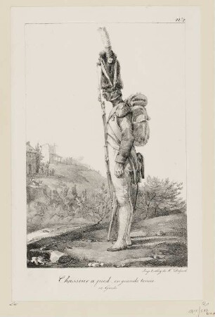 Chasseur a pied, en grande tenue, Blatt 5 der Folge "Kostüme der Kaisergarde"