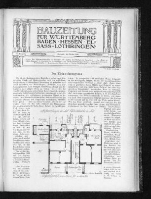 Der Kleinwohnungsbau