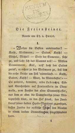 Die Freiensteiner : Novelle