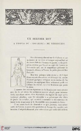 3. Pér. 20.1898: Un dernier mot à propos du "Colleone" de Verrocchio