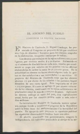 El Ahorro del Pueblo : Constituye la riqueza nacional