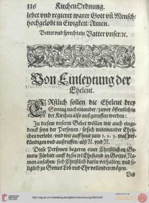 Von Einleitung der Eheleut