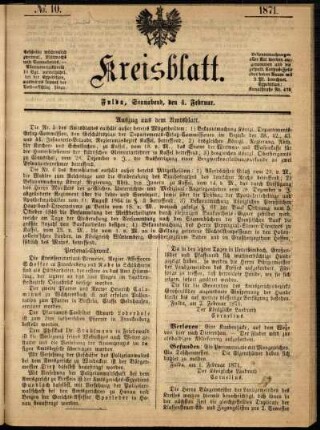 Ausgabe vom Samstag, den 04. Februar 1871.