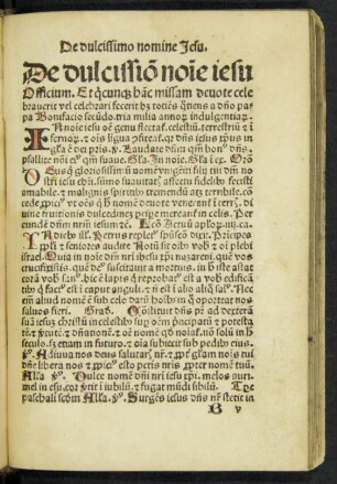 De dulcissimo nomine iesu Officium.