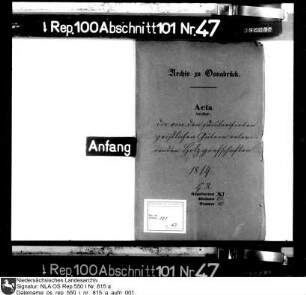 Von den säkularisierten geistlichen Gütern relevierenden Holzgrafschaften (Handakte Dr. Gruner)