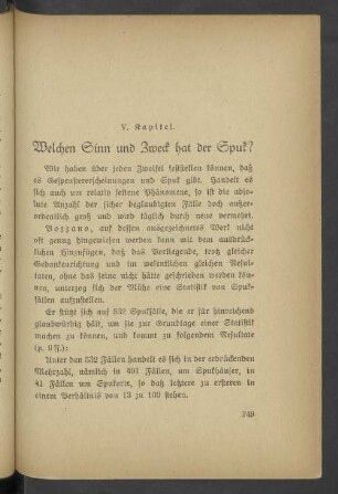 V. Kapitel Welchen Sinn und Zweck hat der Spuk?