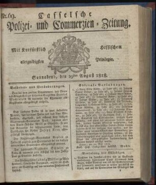 Nr. 69, Sonnabend, den 29sten August 1818