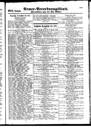 972. Ausgabe. Donnerstag, 11. Mai 1916
