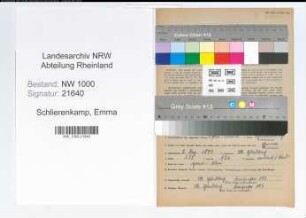 Entnazifizierung Emma Schlierenkamp, geb. 02.12.1894 (Postangestellte)