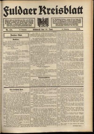 Zweite Ausgabe vom Mittwoch, den 19. Juni 1912.