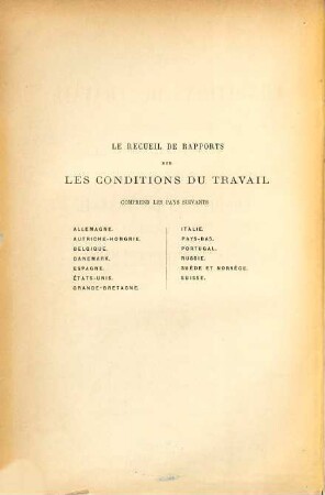 Les Conditions du travail dans le royaume-uni de Grande. Bretagne et d'Irlande