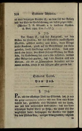 Siebentes Capitel. Vom Fuß. § 724-728.