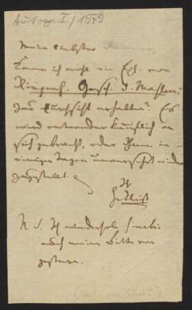 Brief an Georg Andreas Reimer, o.D.