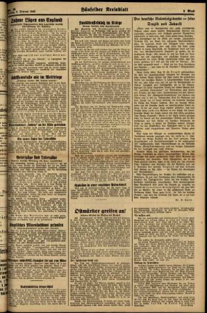 Zweite Ausgabe vom Freitag, den 09. Februar 1940.