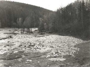 Gottleubatal. Oelsengrund. Verschotterte Talwiesen des Hammergutes nach der Unwetterkatastrophe 8./9. Juli 1927