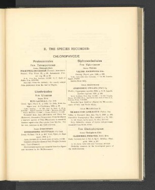 II. The Species Recorded.