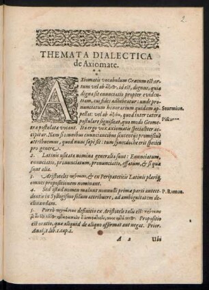 Themata Dialectica De Axiomate.