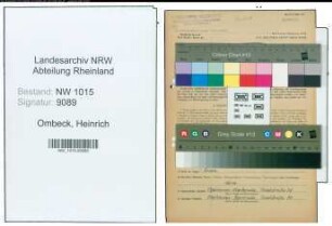Entnazifizierung Heinrich Ombeck , geb. 05.09.1902 (Konstrukteur)