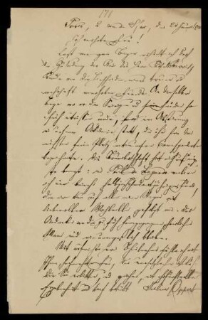 Brief von Julius Oppert an Anna de Lagarde, Paris, 24.1.1892