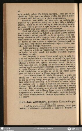 Swj. Jan Złotohort, patriarch Konstantinopla