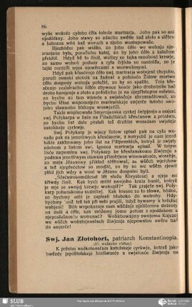 Swj. Jan Złotohort, patriarch Konstantinopla