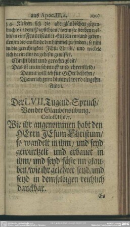 Der LVII. Tugend-Spruch, Von der Glaubensübung