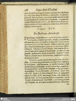 Caput XIV. De Doctrina Antichristi