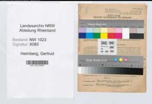 Entnazifizierung Gertrud Heimberg , geb. 16.12.1901 ()