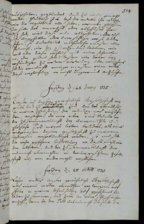 Freytag d 24 Juny 1735.