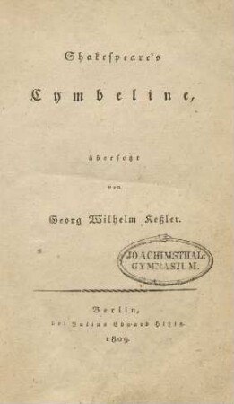 Shakespeare's Cymbeline