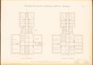 Amtsgericht und Gefängnis, Gardelegen: Grundrisse EG, 1.OG 1:100