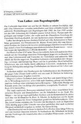 Vom Luther- zum Bugenhagenjahr