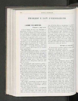 Problemi E Dati D'Emigrazione.