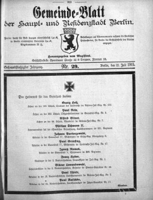 1915,29: Nr. 29, 18. Juli 1915