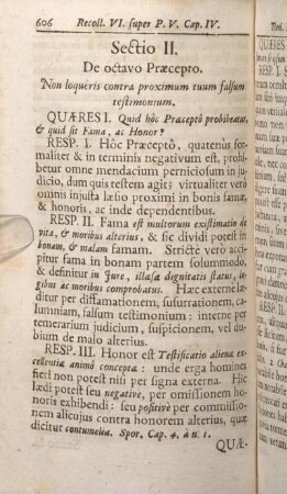 Sectio II. De octavo Praecepto.