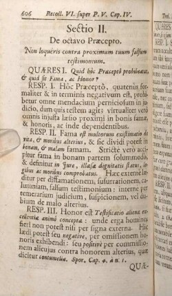 Sectio II. De octavo Praecepto.