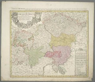 S[acri] R[omani] I[mperii] Circulus Austriacus : quem componunt Archid. Austriae, Ducatus Stiriae, Carinthiae, Carnioliae, Comit. Tyrolensis, ditionesque Sueviae austriacae, cum suis confiniis