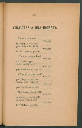 Vidalitas a una ingrata