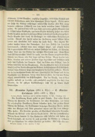 161. Menenius Agrippa. (494 v. Chr.) - C. Marcius Coriolanus. (491-489 v. Chr.)