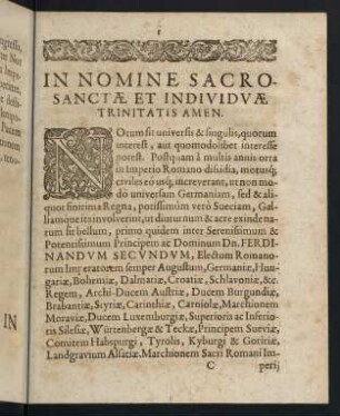 1-4, In Nomine Sacrosanctae et Individuae Trinitatis Amen