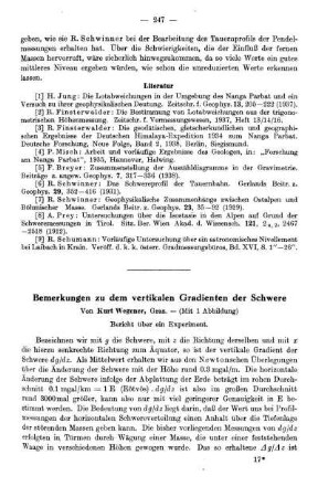 Bemerkungen zu dem vertikalen Gradienten der Schwere