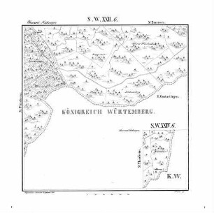 Kartenblatt SW XXII 6 XXIV 6 Stand 1862 (Multiblatt 1:2500, nur hohenzollerischer Teil)