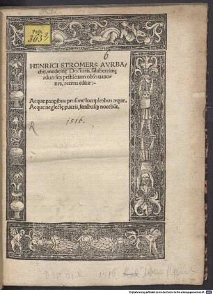 Saluberrimae adversus pestilentiam observationes, recens editae